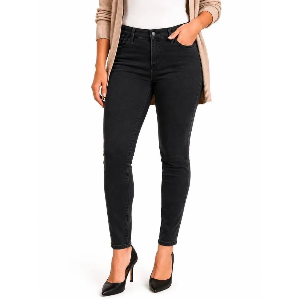 Universal Thread Mid Rise Curvy Skinny Jeans Washed Black Stretch Denim 2/26R